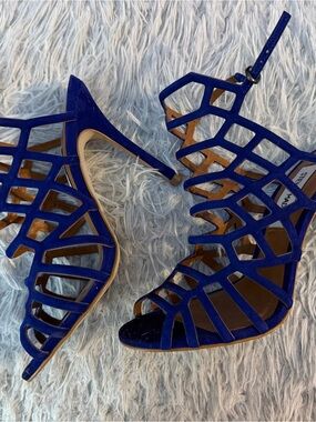 Steve Madden Cobalt Cage Strappy Stiletto Sandals Size 5.5